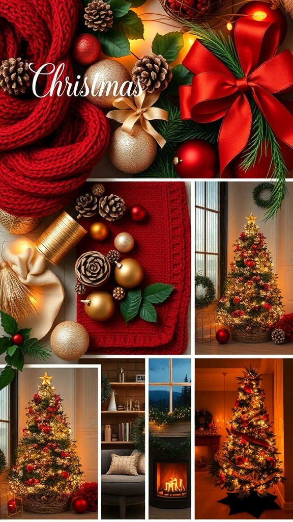 Christmas Aesthetic Moodboard Inspiration A Christmas moodboard showcasing festive colors, textures, and imagery for holiday inspiration.